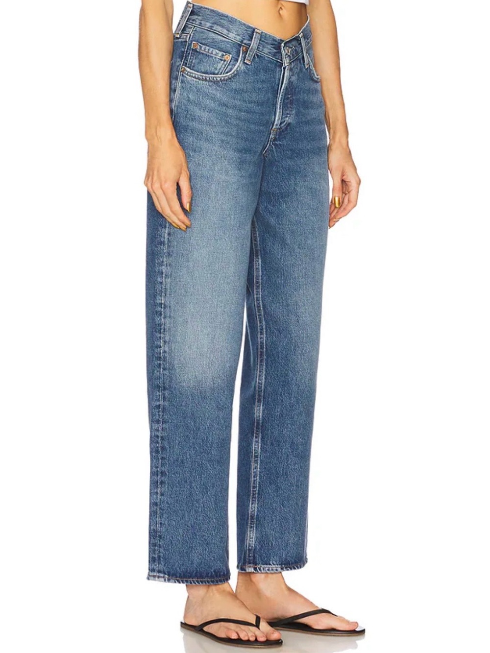 AGOLDE V-Waist Baggy Straight Leg Jeans in Cascade NWT Size 28 - Picture 8 of 12